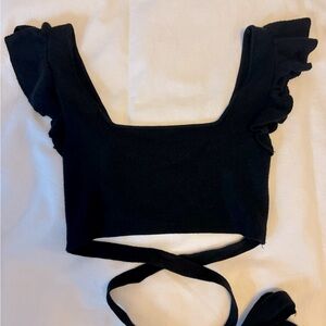 Urban outfitters ruffle wrap around crop top